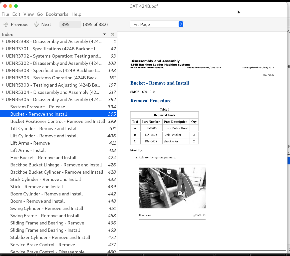Caterpillar 424B and 424B HD Backhoe Loaders Repair Service Manual